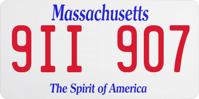 MA license plate 9II907