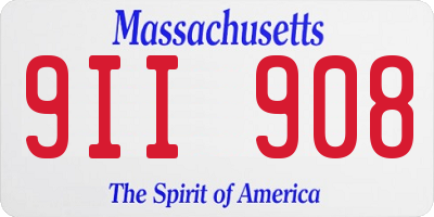 MA license plate 9II908