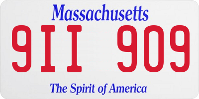 MA license plate 9II909
