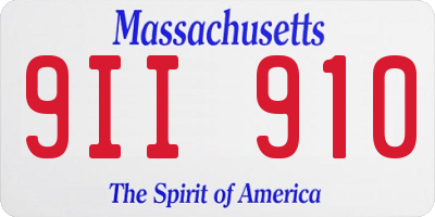 MA license plate 9II910