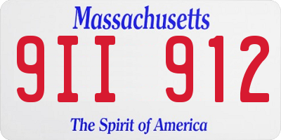 MA license plate 9II912