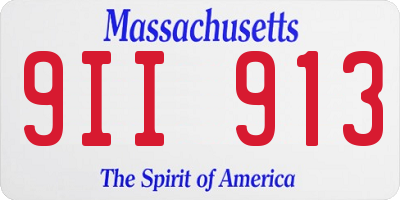 MA license plate 9II913