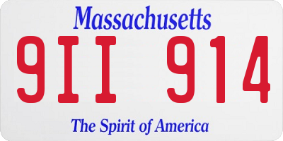 MA license plate 9II914