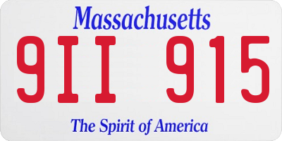 MA license plate 9II915