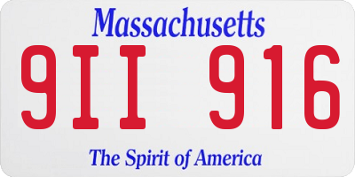 MA license plate 9II916