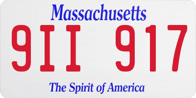 MA license plate 9II917