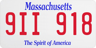 MA license plate 9II918