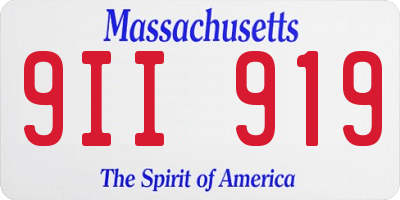 MA license plate 9II919