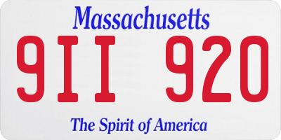 MA license plate 9II920