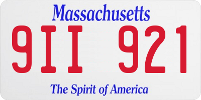 MA license plate 9II921