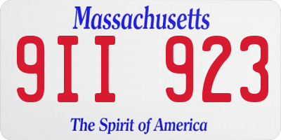 MA license plate 9II923