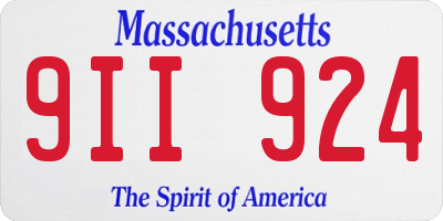 MA license plate 9II924