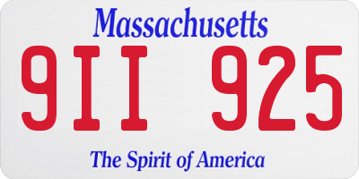 MA license plate 9II925