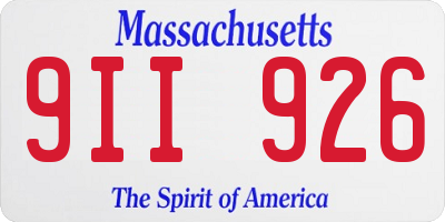 MA license plate 9II926