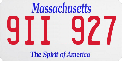 MA license plate 9II927