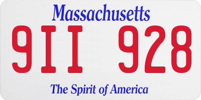 MA license plate 9II928