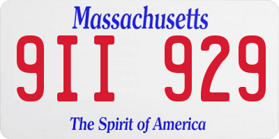 MA license plate 9II929