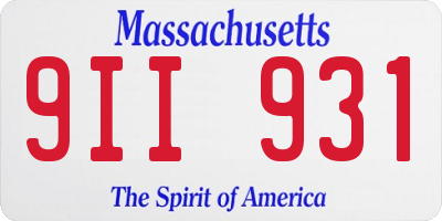 MA license plate 9II931