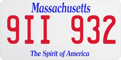 MA license plate 9II932