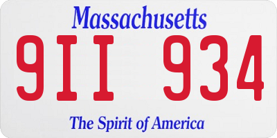 MA license plate 9II934