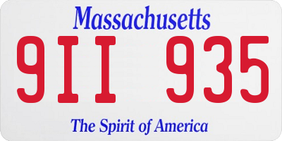 MA license plate 9II935