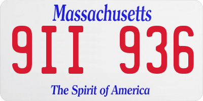 MA license plate 9II936