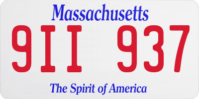 MA license plate 9II937
