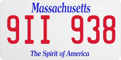 MA license plate 9II938