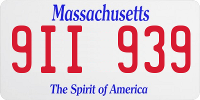 MA license plate 9II939
