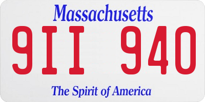 MA license plate 9II940