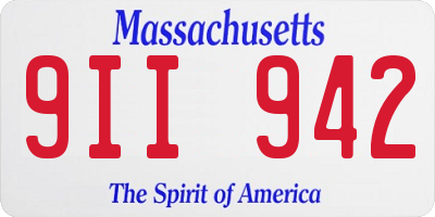 MA license plate 9II942