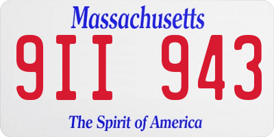 MA license plate 9II943