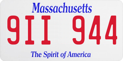 MA license plate 9II944