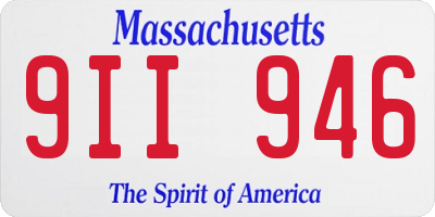 MA license plate 9II946
