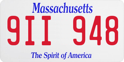 MA license plate 9II948