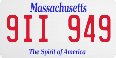 MA license plate 9II949