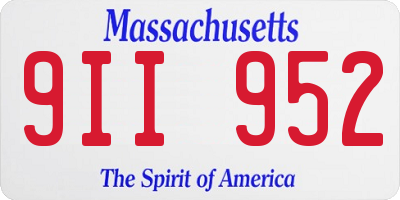 MA license plate 9II952