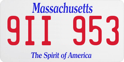 MA license plate 9II953