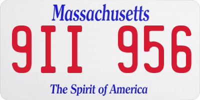 MA license plate 9II956