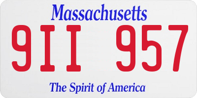 MA license plate 9II957