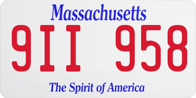 MA license plate 9II958