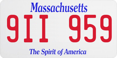 MA license plate 9II959