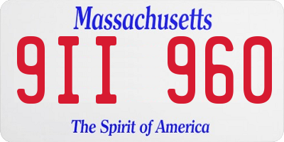 MA license plate 9II960