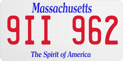 MA license plate 9II962
