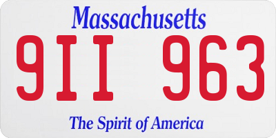 MA license plate 9II963