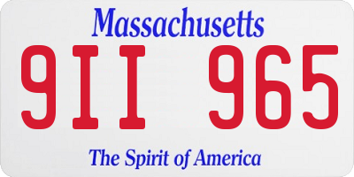 MA license plate 9II965