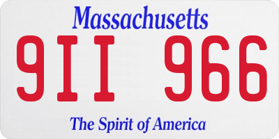 MA license plate 9II966
