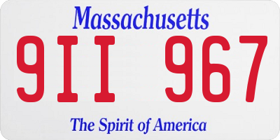 MA license plate 9II967