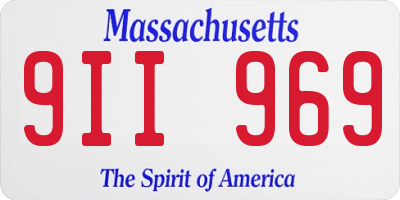 MA license plate 9II969