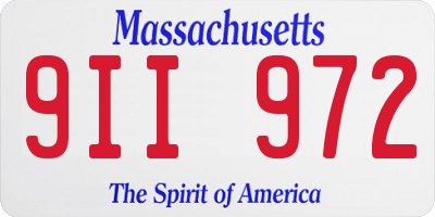 MA license plate 9II972
